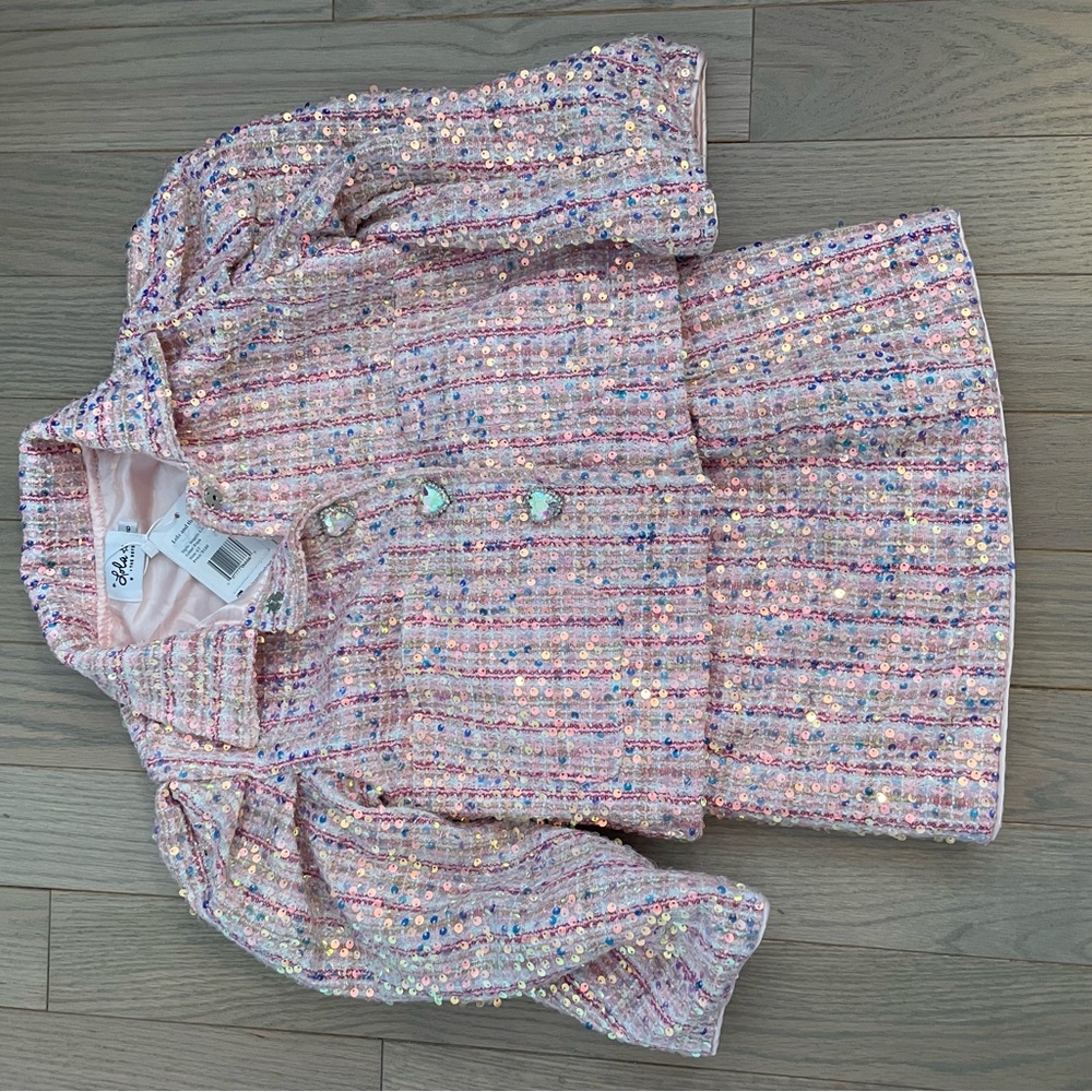 Lola and the Boys Pink Sequin Coco Suit Set